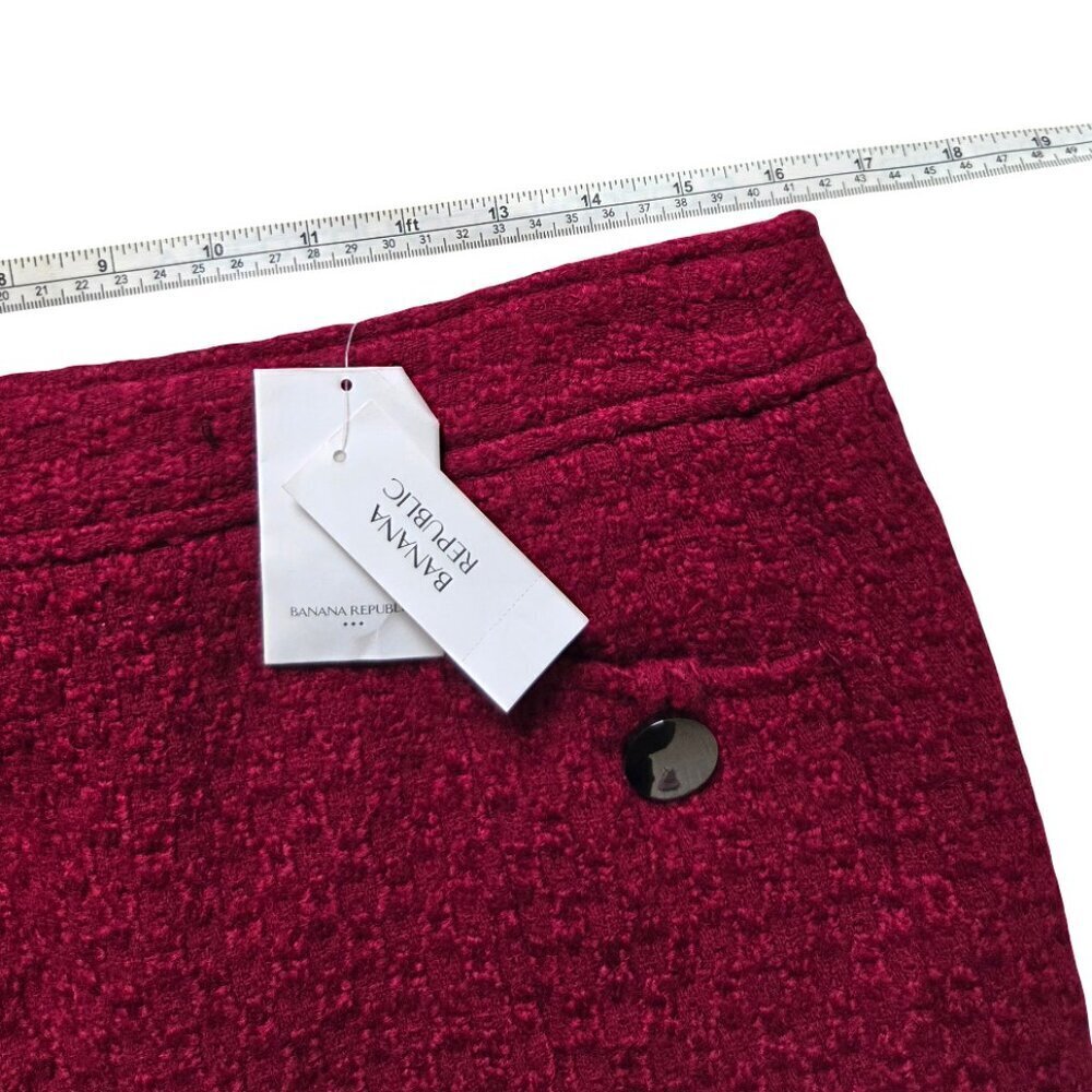 Banana Republic Skirt Women's Size 8 Red Wool Blend Pencil Skirt Business Twee - Picture 11 of 11